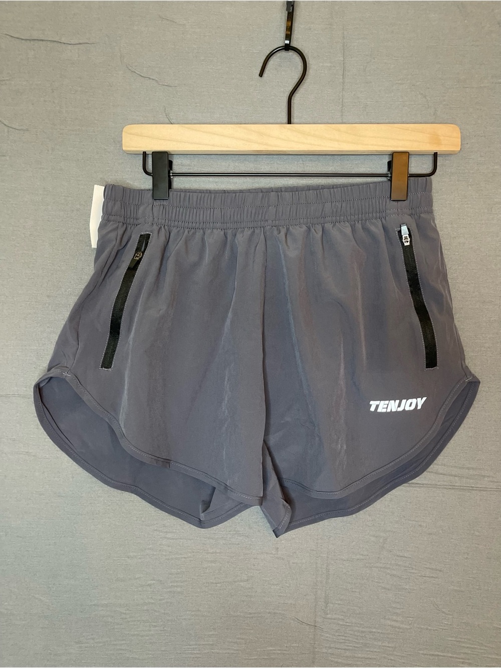 Tenjoy Mens 3 Inch Running Shorts NWT Size S Gray Athletic Workout Gym Lined